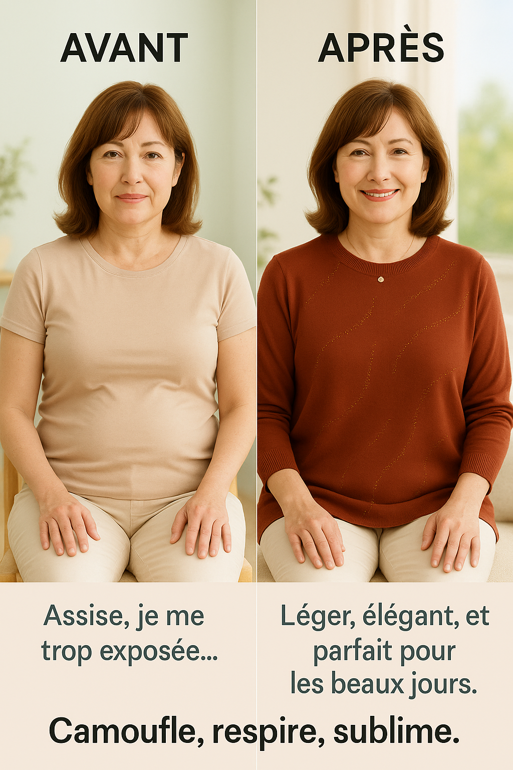 Zanorly™ Douce Bella – Le haut parfait pour dissimuler le ventre avec style, douceur et éclat
