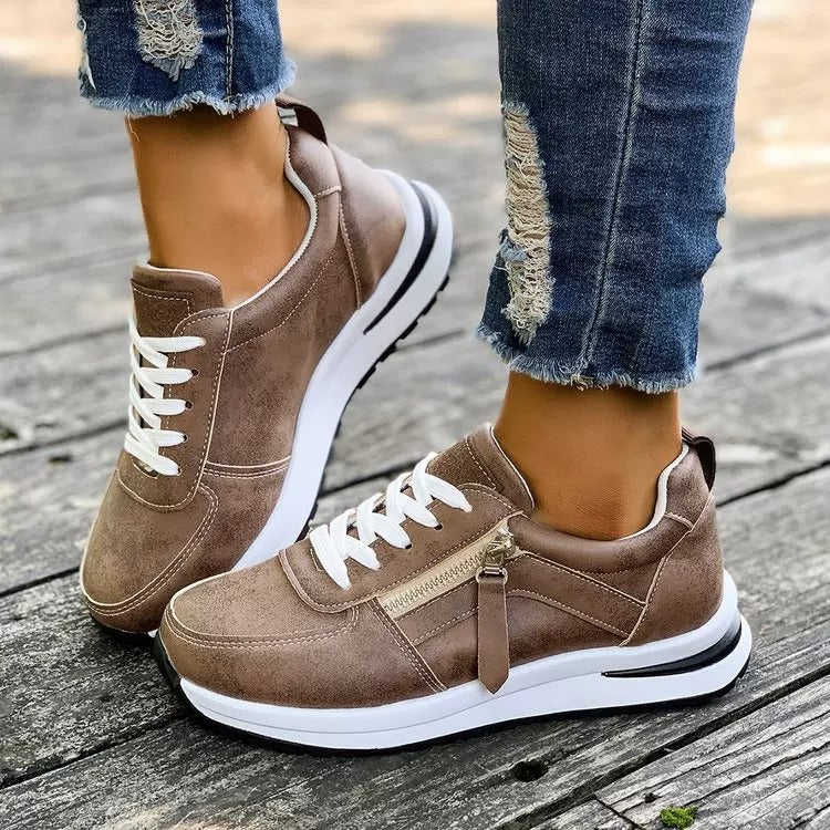 Zanorly™ Baskets Confort+ – Chaussures Élégantes avec Fermeture Zippée & Semelle Amortissante