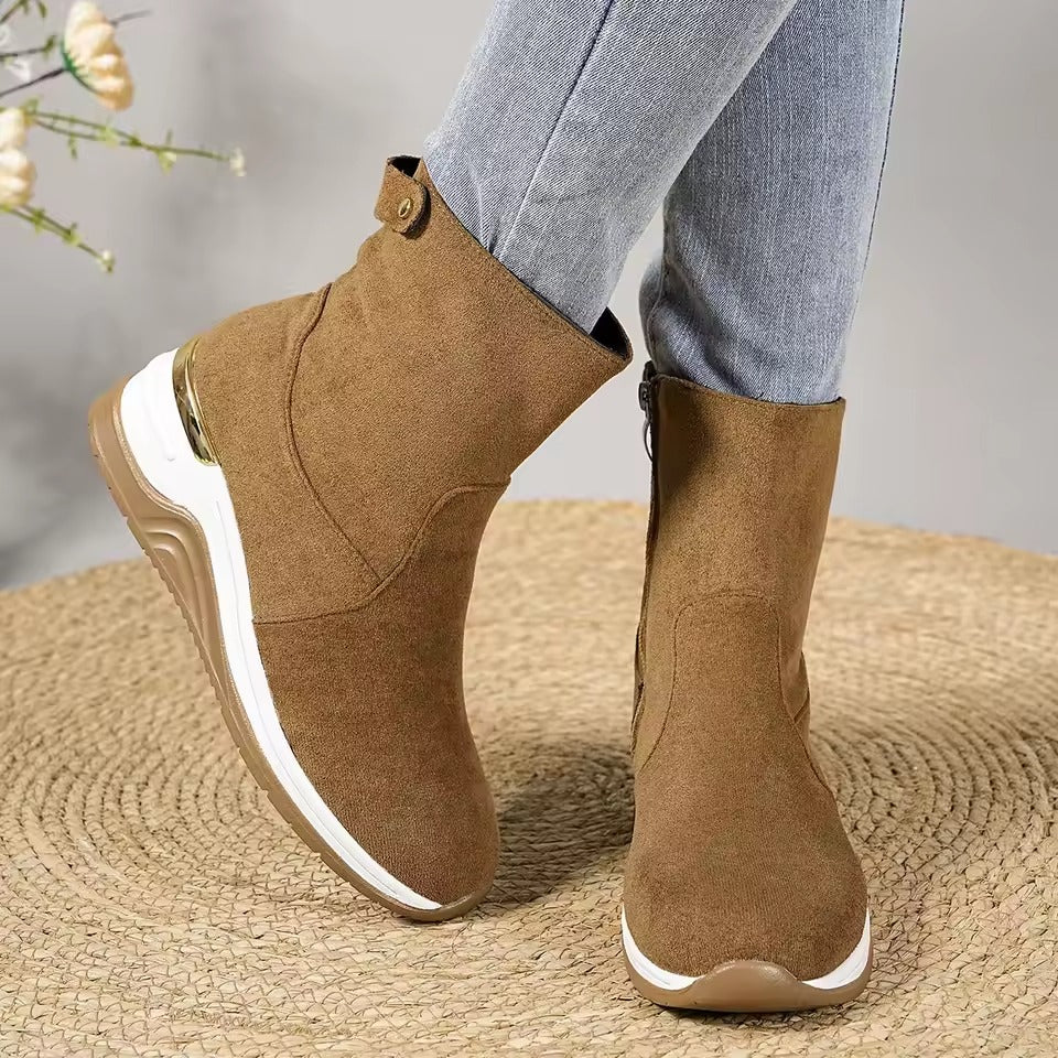Zanorly™ Élégance Confort – Bottines Femme Ultra Confort avec Semelle Rehaussée & Fermeture Zippée