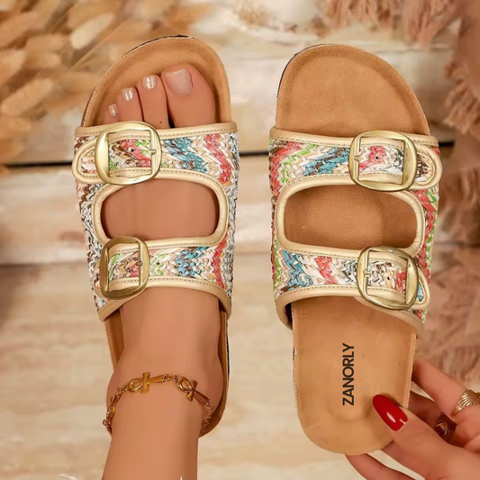 Zanorly™ Élégance Confort – Sandales Orthopédiques Chic à Boucles Réglables