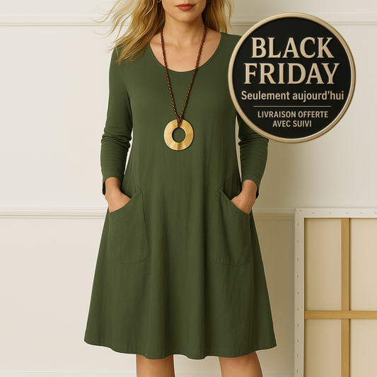 Zanorly™ Sophie Manches Longues - Robe Élégante avec Couverture Raffinée du Ventre