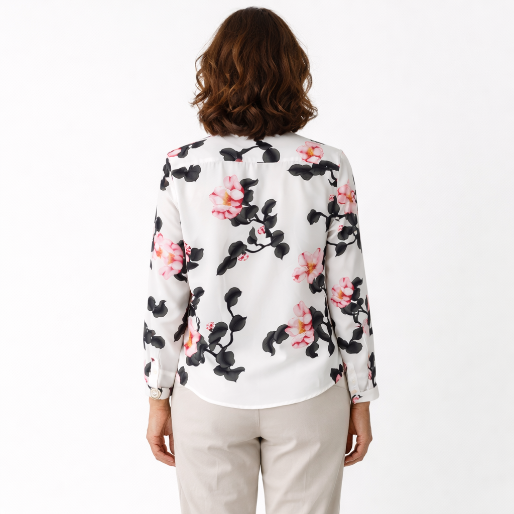 Zanorly™ – Haut Élégance Confort à Motif Floral | Coupe Fluide & Féminine