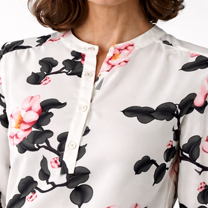 Zanorly™ – Haut Élégance Confort à Motif Floral | Coupe Fluide & Féminine