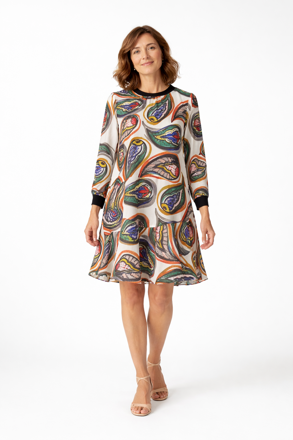 Zanorly™ Robe Élégance Fluide – Imprimé Artistique & Coupe Évasée Ultra Confort