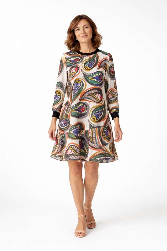 Zanorly™ Robe Élégance Fluide – Imprimé Artistique & Coupe Évasée Ultra Confort
