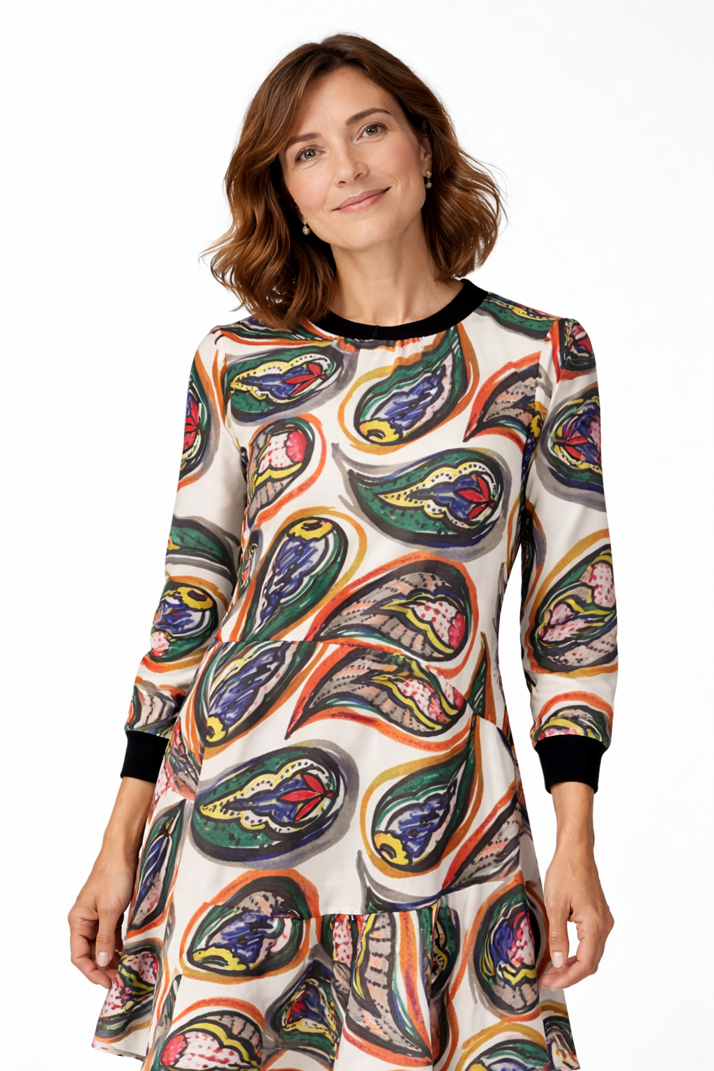 Zanorly™ Robe Élégance Fluide – Imprimé Artistique & Coupe Évasée Ultra Confort