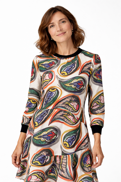 Zanorly™ Robe Élégance Fluide – Imprimé Artistique & Coupe Évasée Ultra Confort