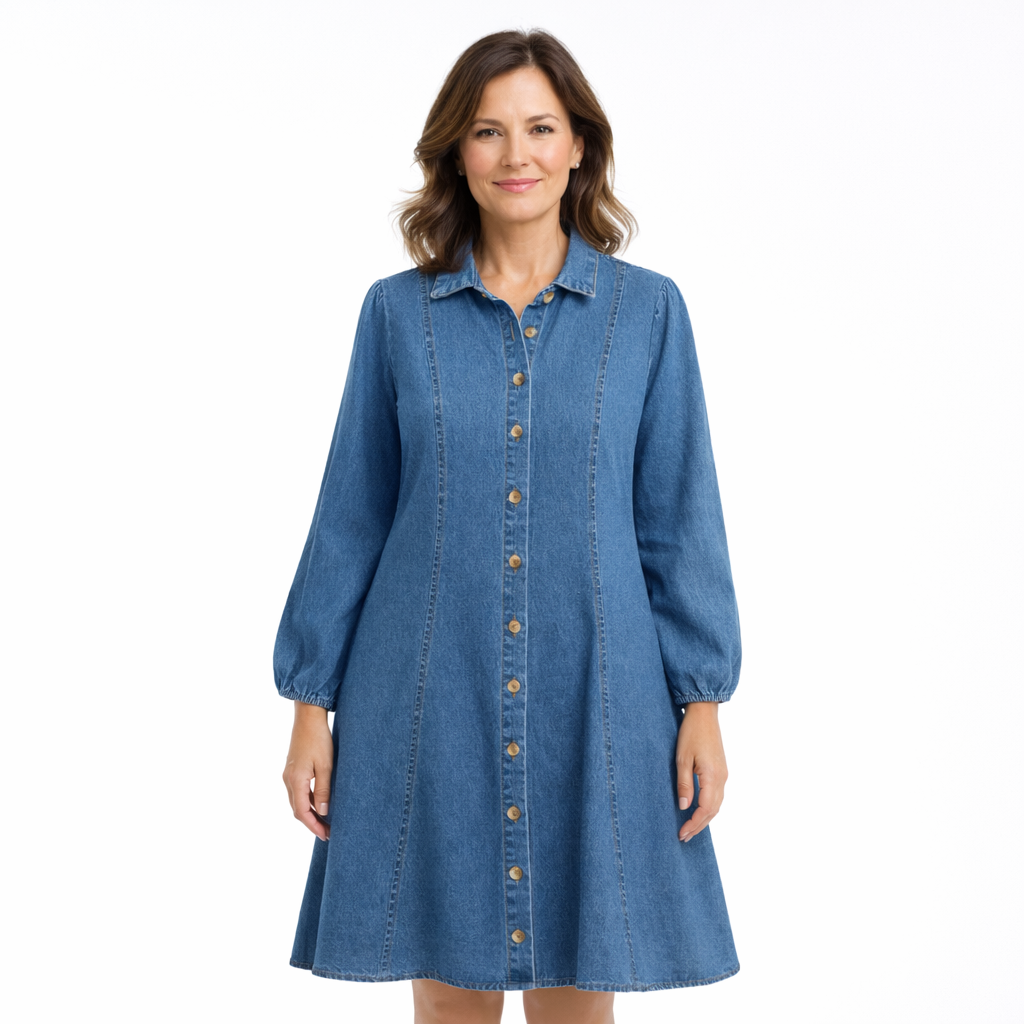 Zanorly™ Robe Chemise en Jean – Élégance Intemporelle & Confort au Quotidien