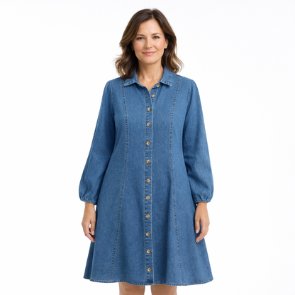Zanorly™ Robe Chemise en Jean – Élégance Intemporelle & Confort au Quotidien