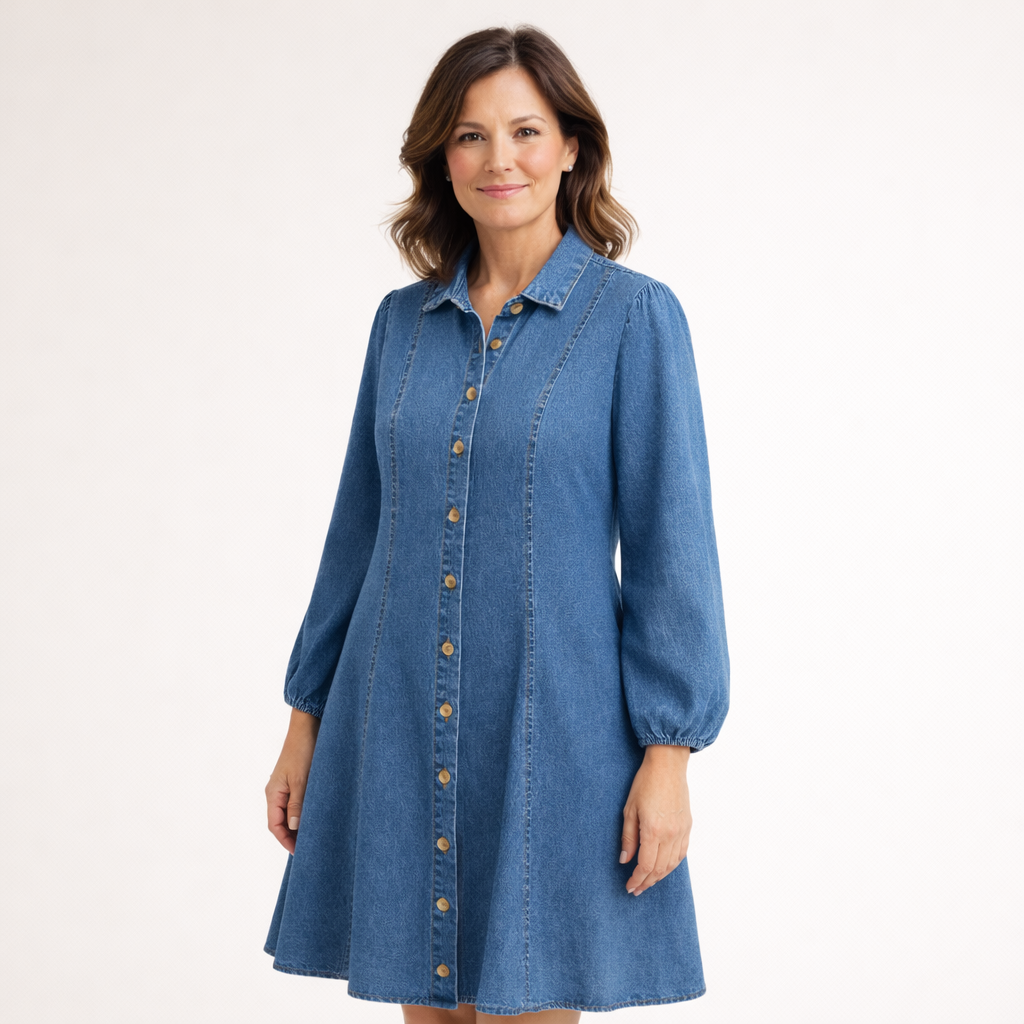 Zanorly™ Robe Chemise en Jean – Élégance Intemporelle & Confort au Quotidien