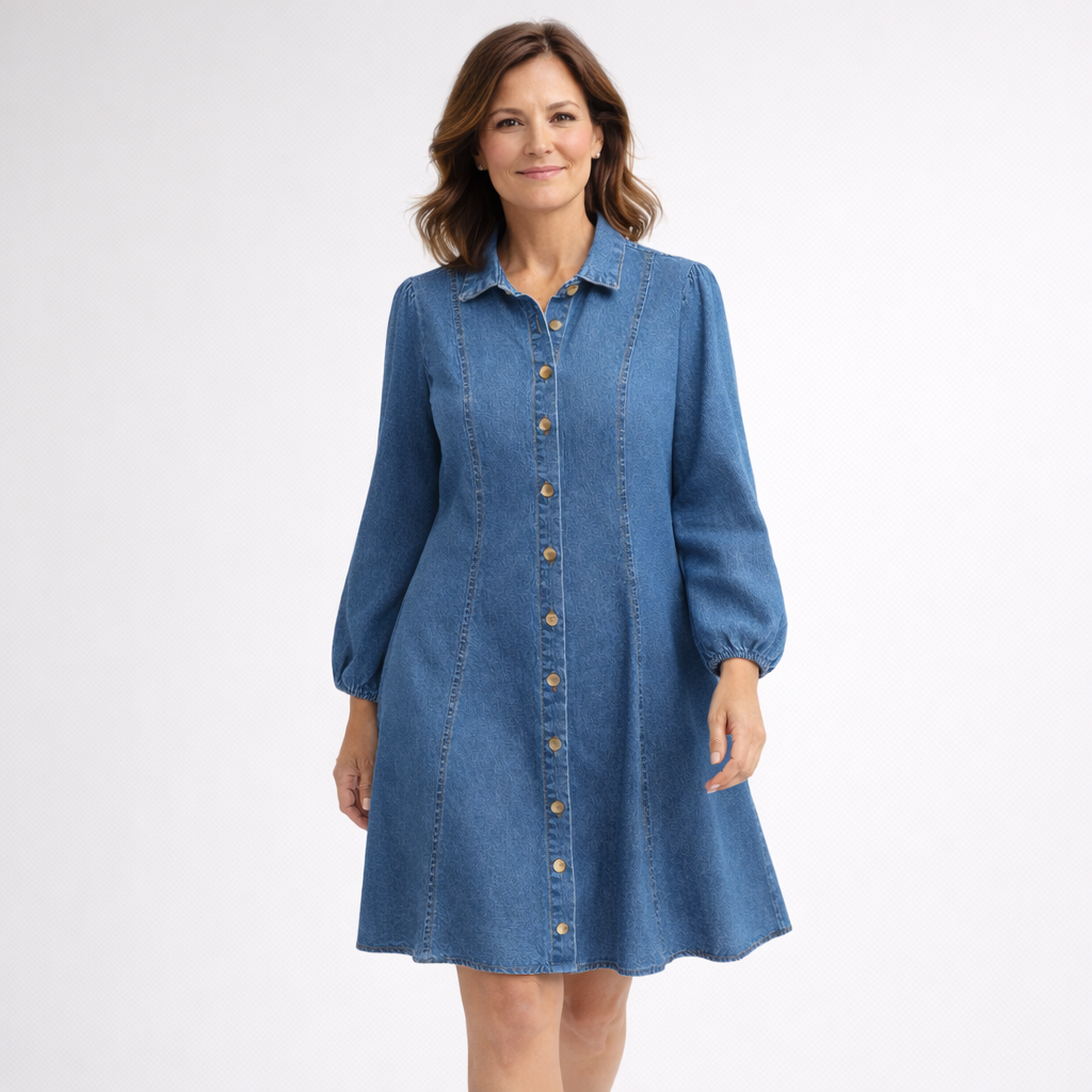 Zanorly™ Robe Chemise en Jean – Élégance Intemporelle & Confort au Quotidien