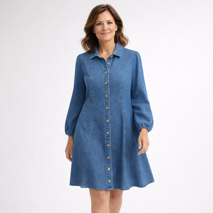 Zanorly™ Robe Chemise en Jean – Élégance Intemporelle & Confort au Quotidien