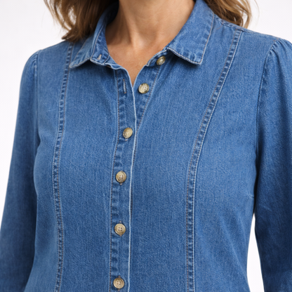 Zanorly™ Robe Chemise en Jean – Élégance Intemporelle & Confort au Quotidien