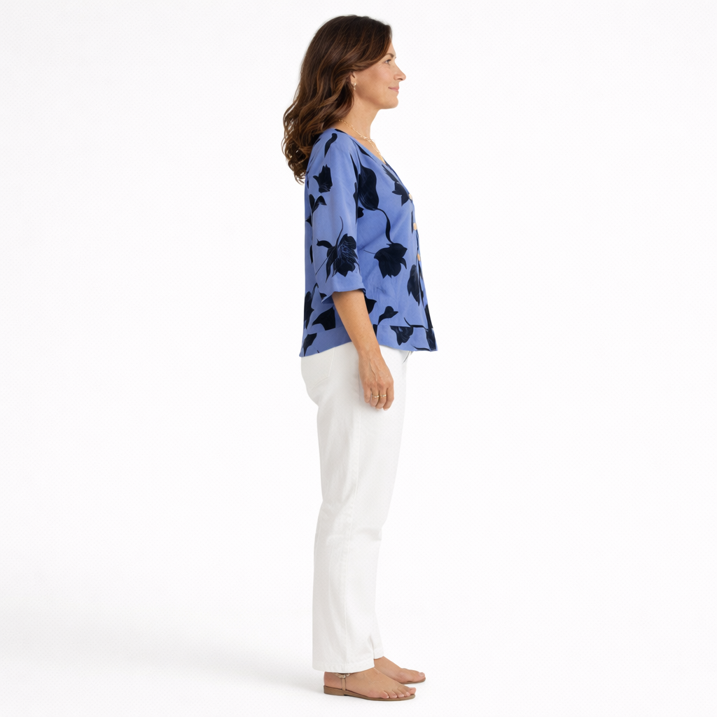 Zanorly™ Tunique Ample Élégance – Haut Léger à Imprimé Floral avec Boutons