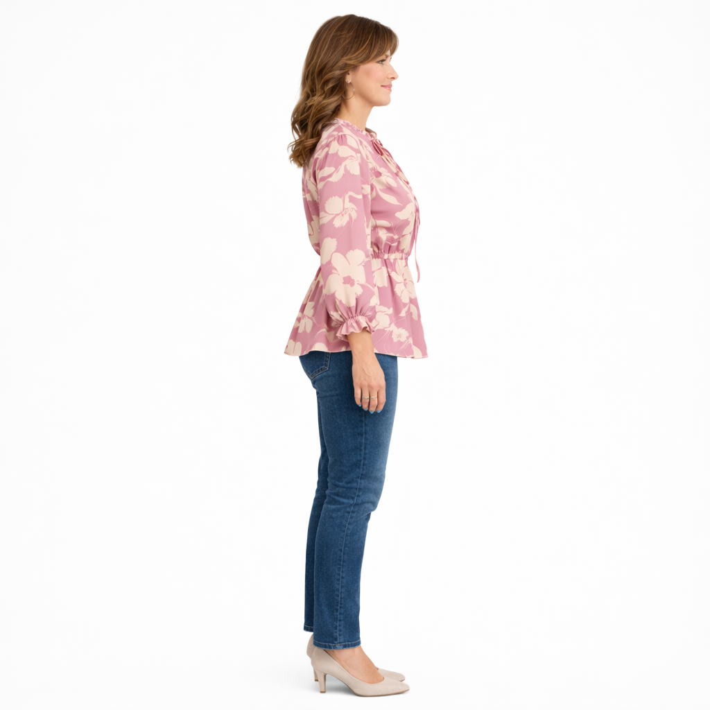Zanorly™ Tunique Florale Élégance – Coupe Fluide, Taille Cintrée & Confort Absolu
