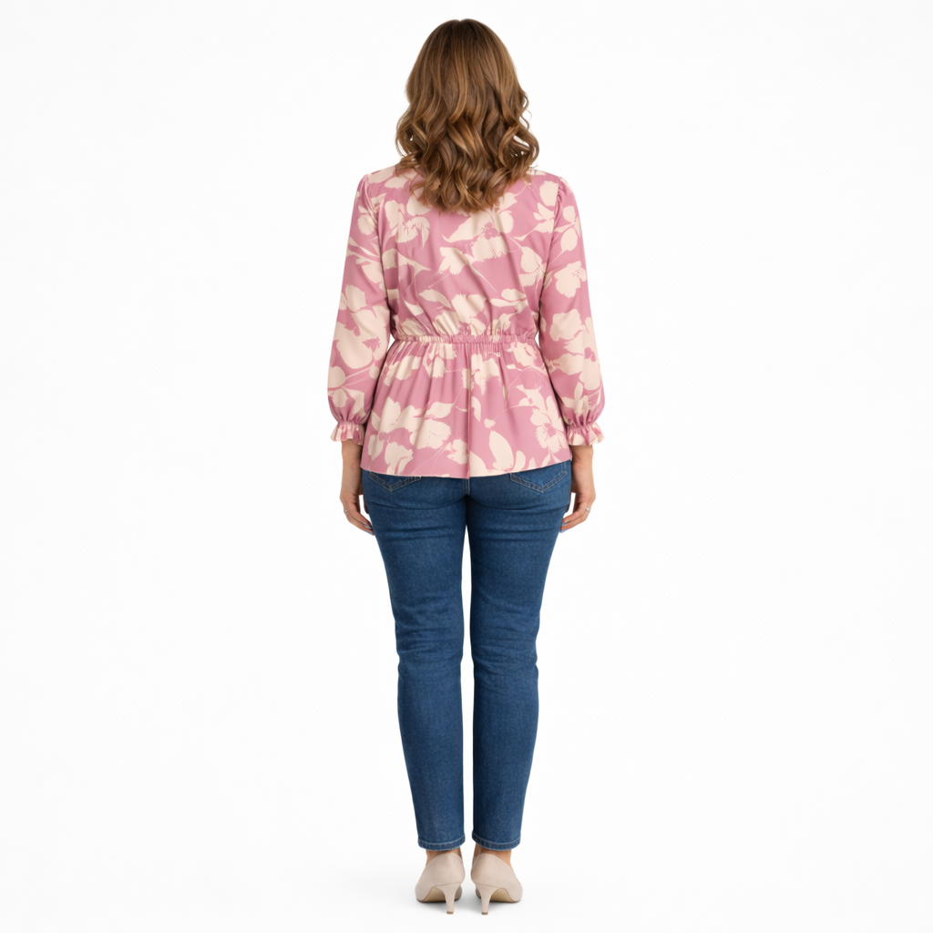 Zanorly™ Tunique Florale Élégance – Coupe Fluide, Taille Cintrée & Confort Absolu