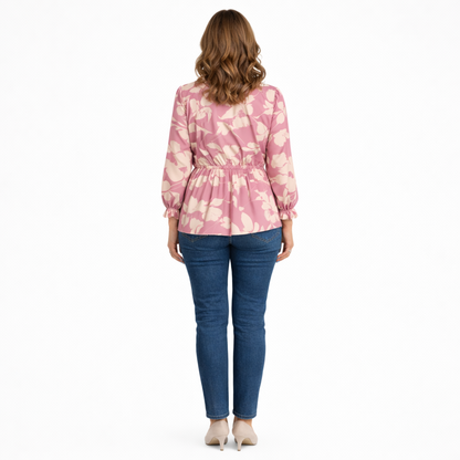 Zanorly™ Tunique Florale Élégance – Coupe Fluide, Taille Cintrée & Confort Absolu