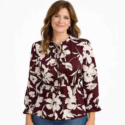 Zanorly™ Tunique Florale Élégance – Coupe Fluide, Taille Cintrée & Confort Absolu