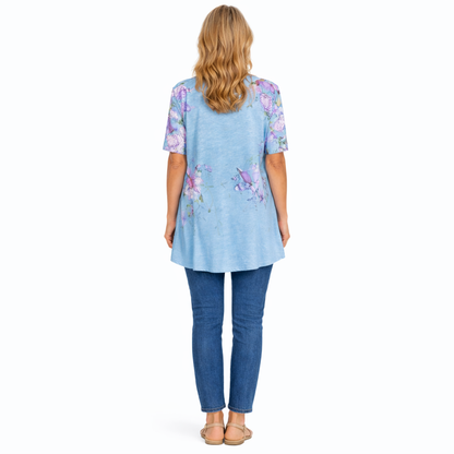 Zanorly™ Tunique Fleurie Papillons – Élégance Confortable et Coupe Flatteuse pour Toutes les Silhouettes
