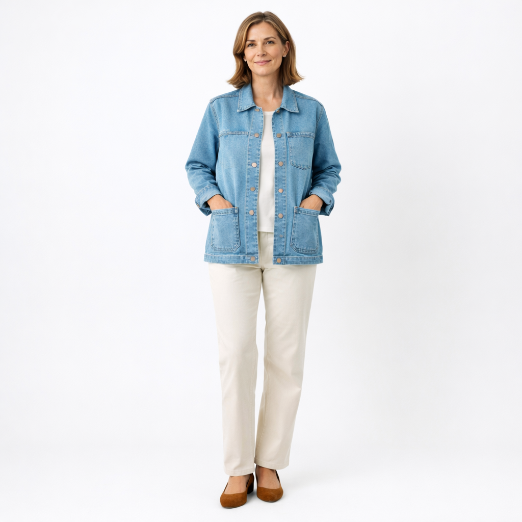 Zanorly™ Veste en Jean Élégante – Confort Moderne & Poches Pratiques