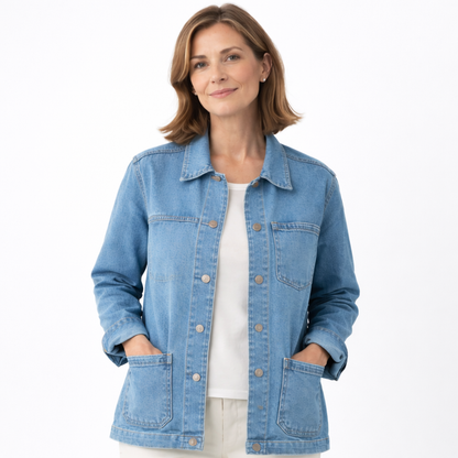 Zanorly™ Veste en Jean Élégante – Confort Moderne & Poches Pratiques
