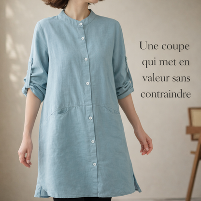 Zanorly™ Camille – Robe Tunique Élégante & Fluide pour un Confort Absolu
