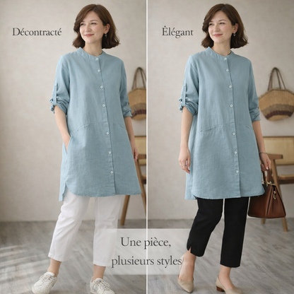 Zanorly™ Camille – Robe Tunique Élégante & Fluide pour un Confort Absolu