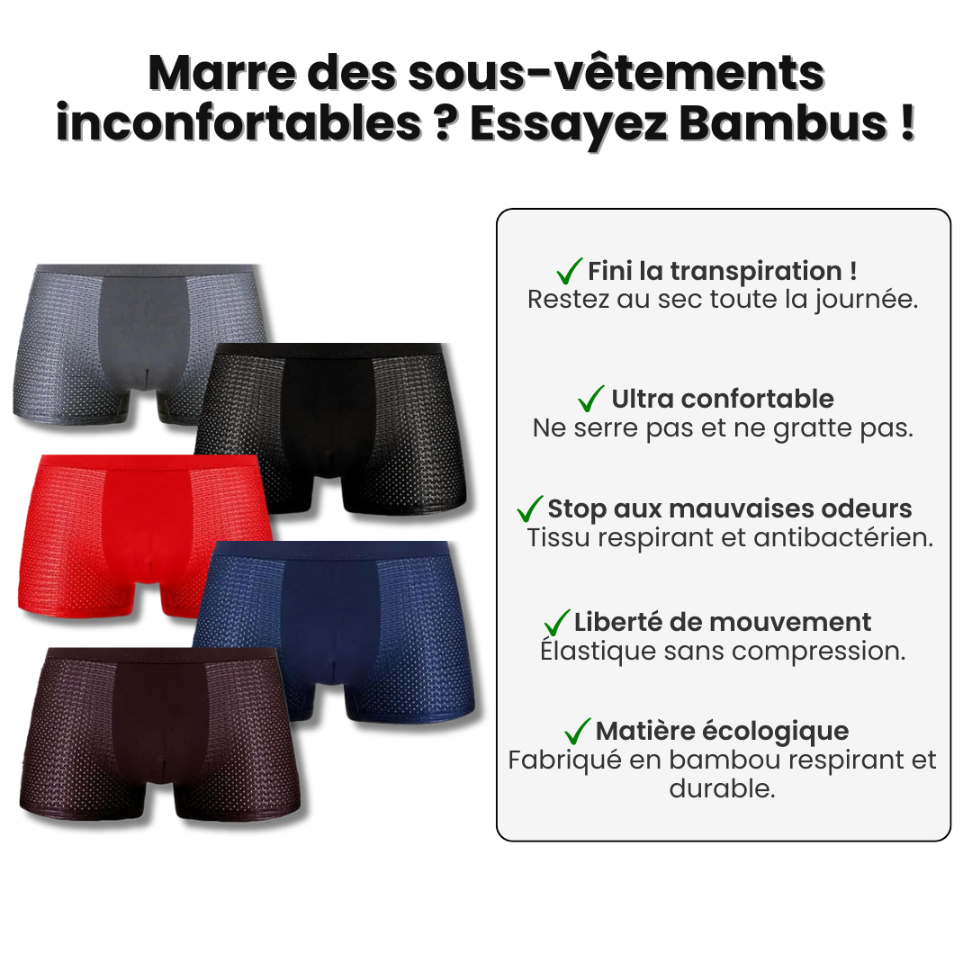 Zanorly™ Boxers en Bambou Écologiques – Confort Doux, Respirant et Durable
