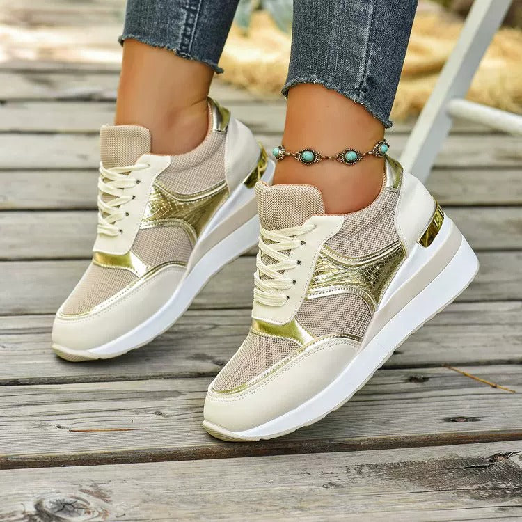 Zanorly™ | Baskets Confort Élégantes à Semelle Compensée – Stabilité, Soutien et Style au Quotidien