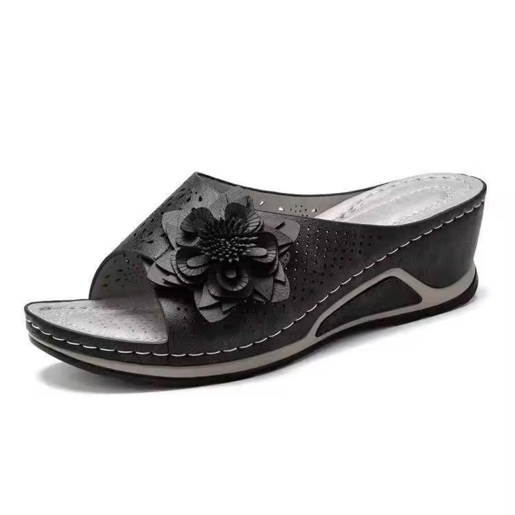 Zanorly™ Sandales Confort Premium – Semelle Compensée Ultra Douce & Élégance Fleurie