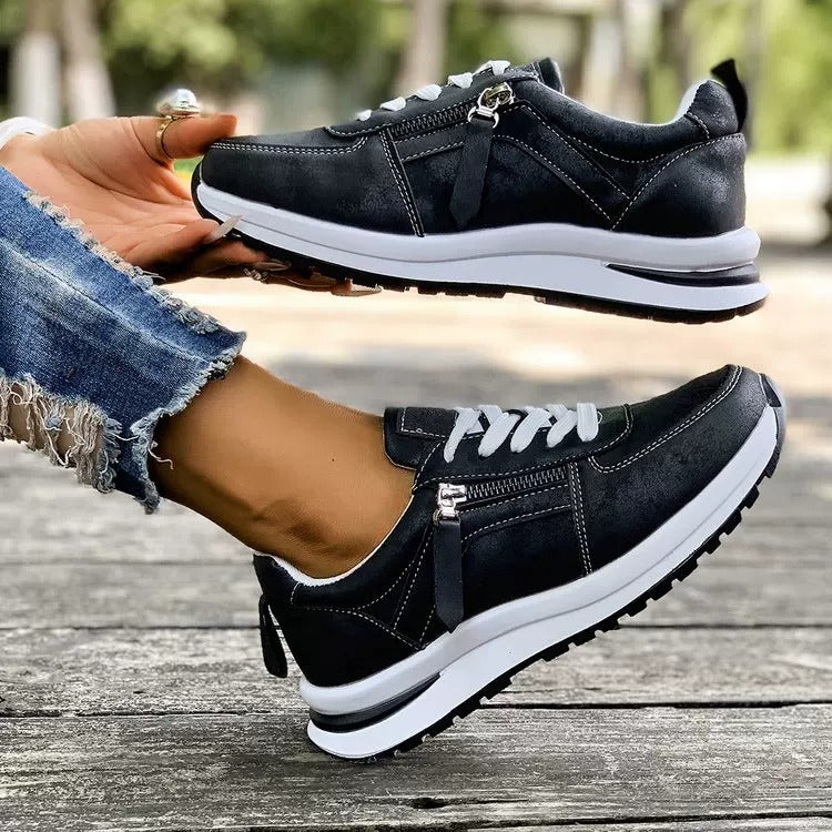 Zanorly™ Baskets Confort+ – Chaussures Élégantes avec Fermeture Zippée & Semelle Amortissante