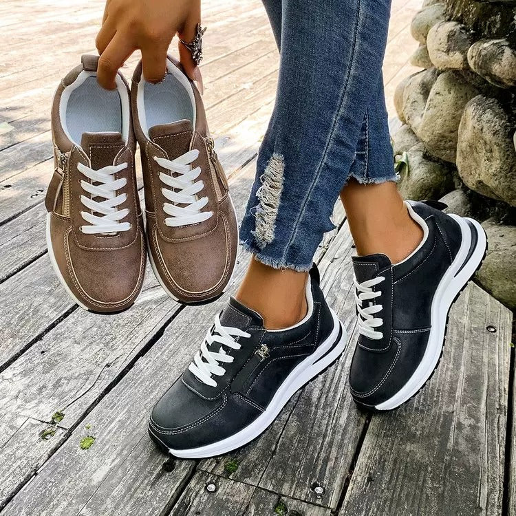Zanorly™ Baskets Confort+ – Chaussures Élégantes avec Fermeture Zippée & Semelle Amortissante