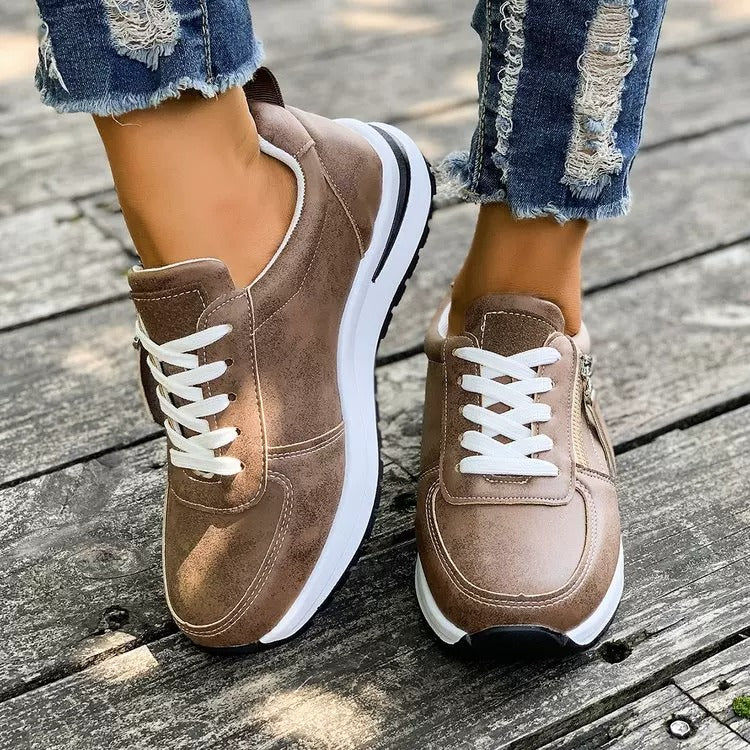 Zanorly™ Baskets Confort+ – Chaussures Élégantes avec Fermeture Zippée & Semelle Amortissante