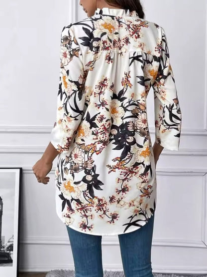 Zanorly™ Tunique Fleurie Élégante – Coupe Longue Fluide & Confort Chic au Quotidien