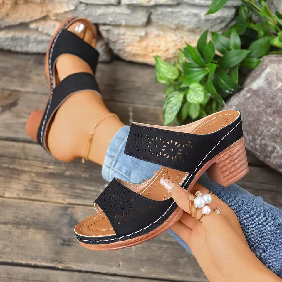 Zanorly™ Sandales Confort Élégance – Talon Stable & Maintien Doux pour un Bien-Être Quotidien