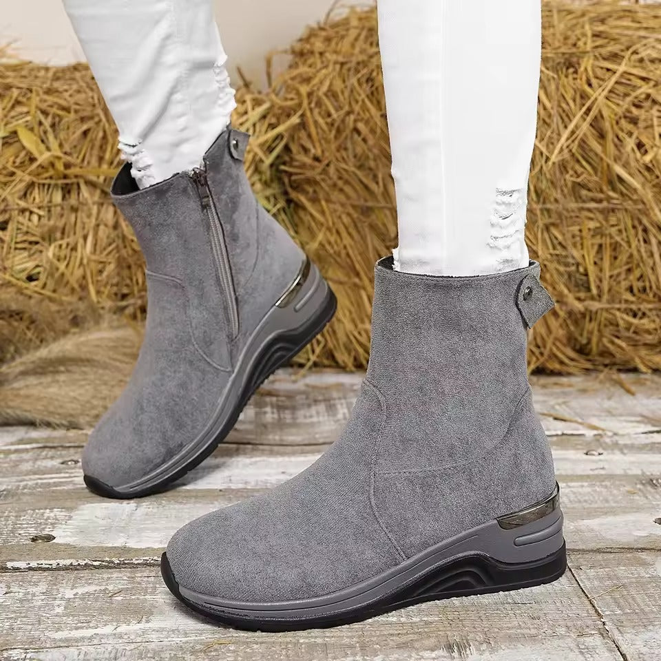 Zanorly™ Élégance Confort – Bottines Femme Ultra Confort avec Semelle Rehaussée & Fermeture Zippée
