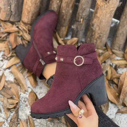 Zanorly Élégance Confort™ – Bottines Stables à Talon avec Fermeture Facile