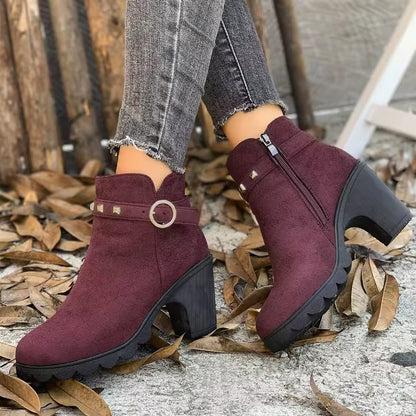 Zanorly Élégance Confort™ – Bottines Stables à Talon avec Fermeture Facile