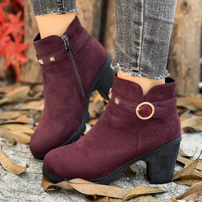 Zanorly Élégance Confort™ – Bottines Stables à Talon avec Fermeture Facile