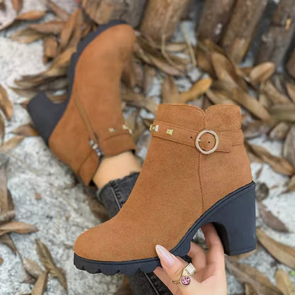 Zanorly Élégance Confort™ – Bottines Stables à Talon avec Fermeture Facile