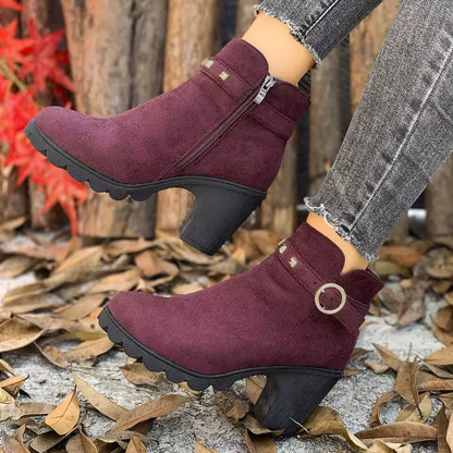 Zanorly Élégance Confort™ – Bottines Stables à Talon avec Fermeture Facile